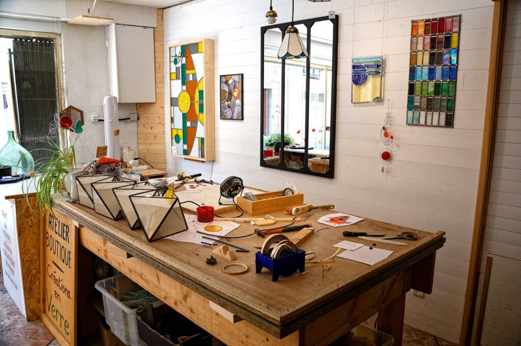 Table de travail Fait de Verre