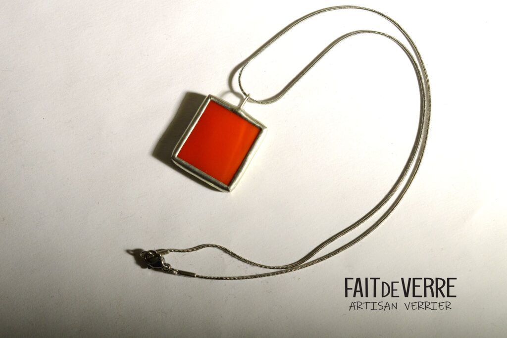 Collier Tiffany Fait de Verre orange