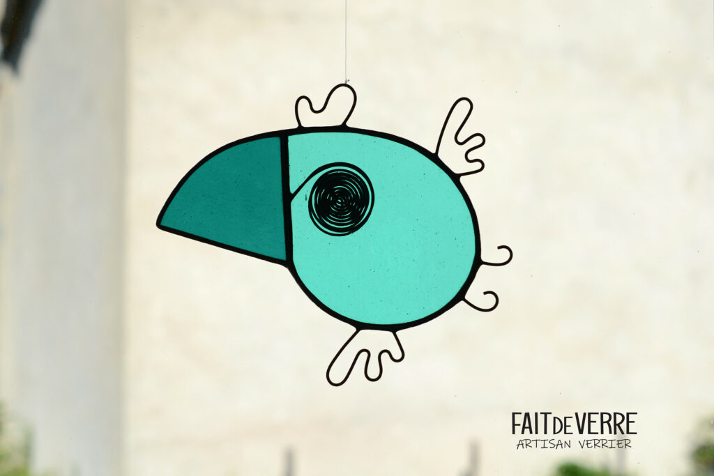 Oiseau suspendu turquoise